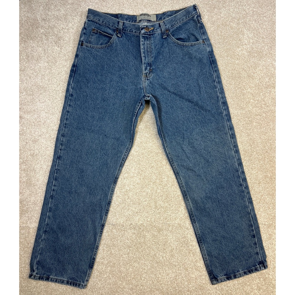 Wrangler Authentics Men's Blue Denim Jeans Size 34x30 Straight Leg‎ ZM200VS